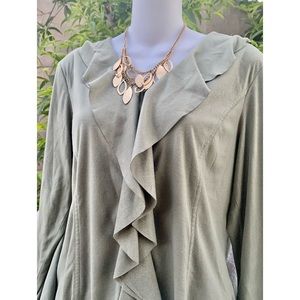 J. Jill Suede Ruffled Blouse